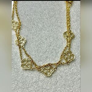 Wonder By Christian Siriano Gold Tone Layered Station Necklace 34" EUC